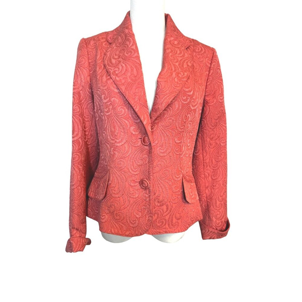 2/$30 Emma James 8 Salmon Color Jacquard Textured Blazer Jacket